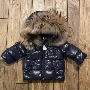 Moncler Baby Puffer Jacket with Real Fur Trim Hood - Excellent Condition
